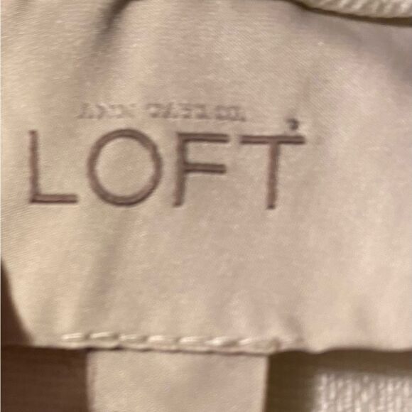 LOFT Cream Cotton Zip Up Blazer Size 8 - Picture 9 of 12